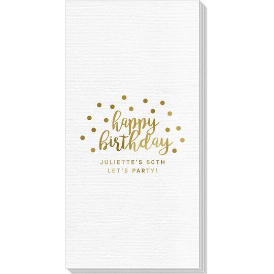 Confetti Dots Happy Birthday Deville Guest Towels